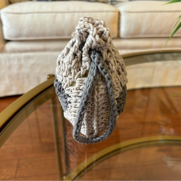 Handmade Crochet “Granny Square” Drawstring Bag (💸 Bundle Crochet to Save!) - Picture 6 of 8